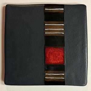 Black and Red Ceramic Coaster